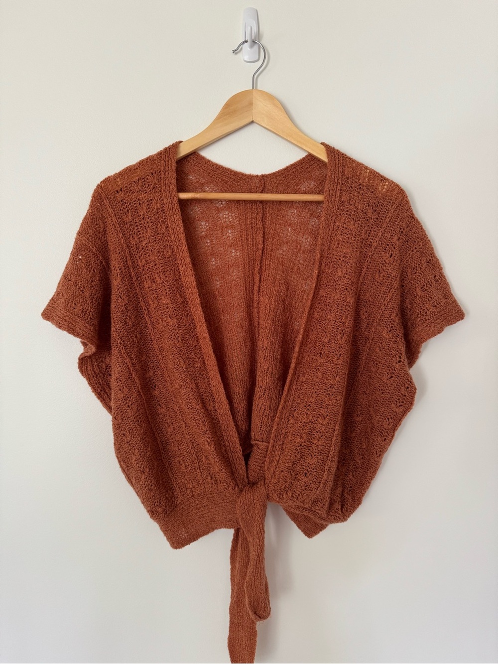Vintage Knit Tie-Front Shirt